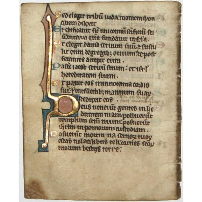 Leaf on vellum from a manuscript Breviary.