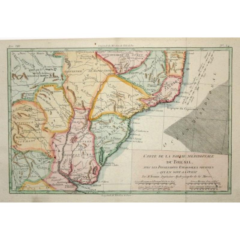 Carte de la Partie Meridionale du Bresil.