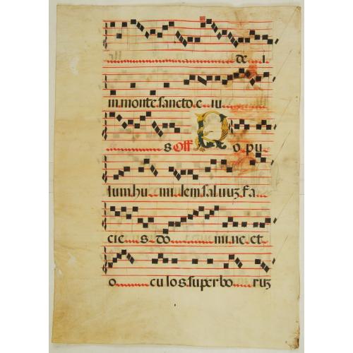 Large leaf from an early 16-th century antiphoner.
