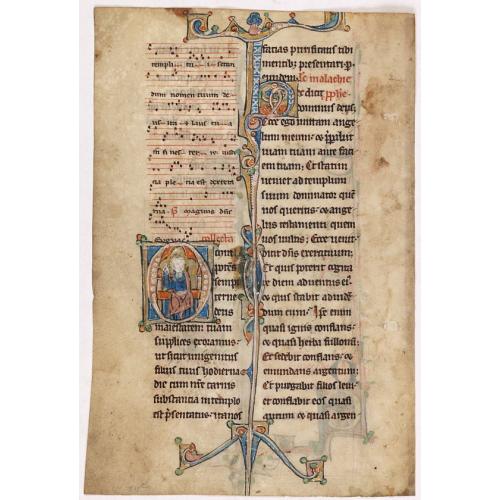 Leaf on vellum from a manuscript Missal.