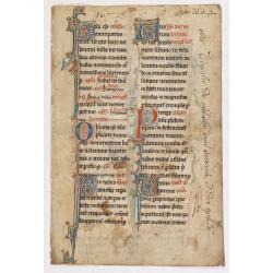 Leaf on vellum from a manuscript Missal.