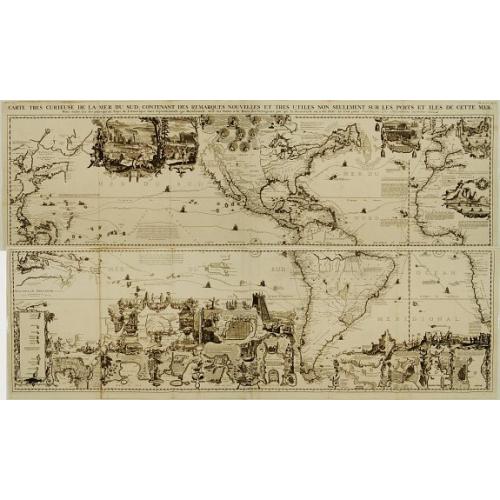 Old map image download for Carte très curieuse de la Mer du Sud, contenant des remarque..