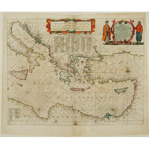 Old map image download for Pascaarte van't Oostelyckste .. Middelansche Zee. . .