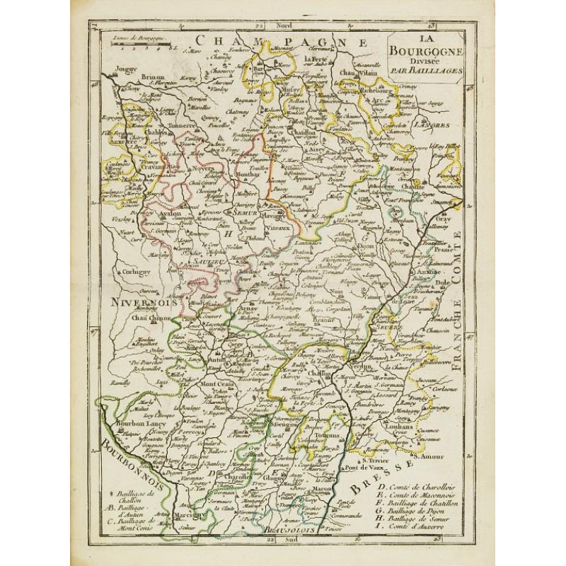 La Bourgogne Divisée par Baillages.