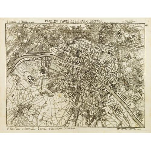 Old map image download for Plan de Paris et de ses Faubourgs.