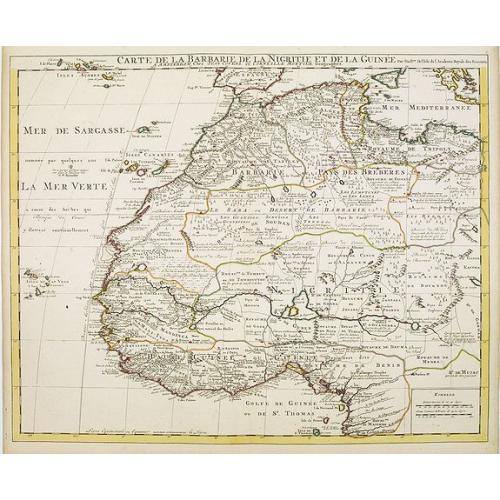 Old map image download for Carte de la Barbarie de la Nigritie et de la Guinée..