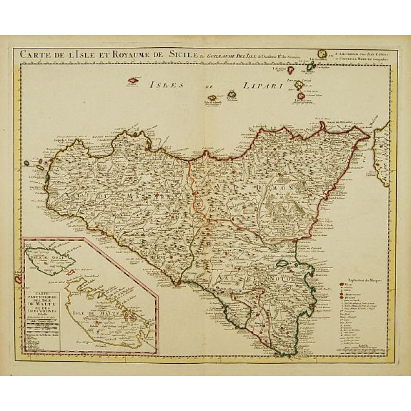 Carte de l'Isle et Royaume de Sicile.