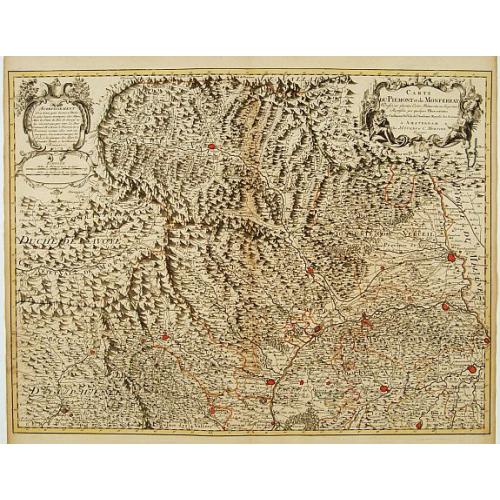 Old map image download for Carte du Piemont et du Monferrat Dressée sur plusieurs Cartes..