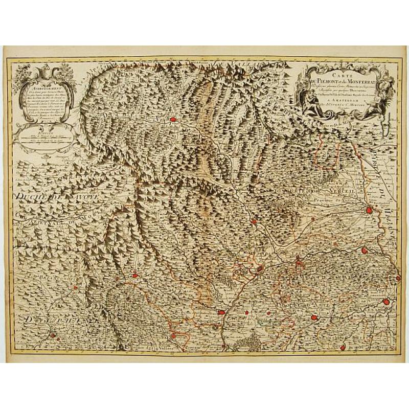Carte du Piemont et du Monferrat Dressée sur plusieurs Cartes..