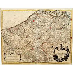 Carte du Comté de Flandre, Dressée sur differens. . .