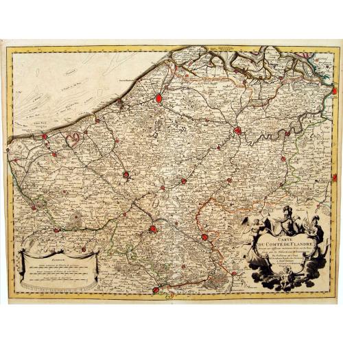 Old map image download for Carte du Comté de Flandre, Dressée sur differens. . .