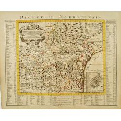 Carte du Diocese de Narbonne Dressée..