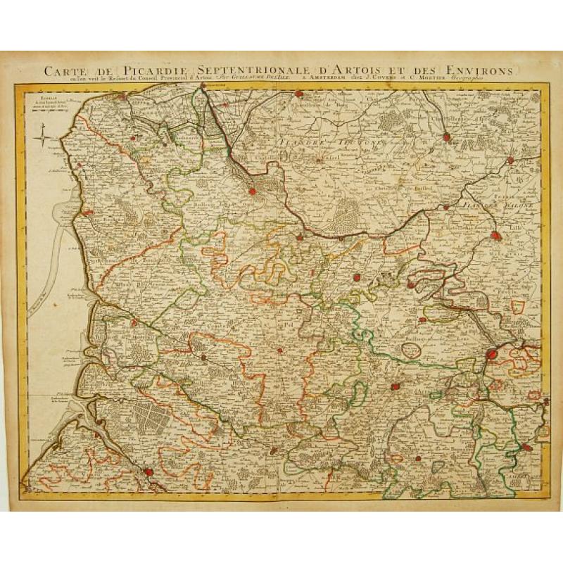 Carte De Picardie Septentrionale D'Artois Et Des Environs..