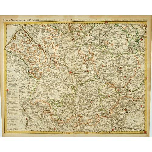 Old map image download for Partie Meridionarle de Picardie dressée..