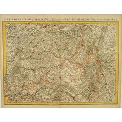 Carte De La Champagne et des Pays Voisins.. Chalons.. Soissons &c.