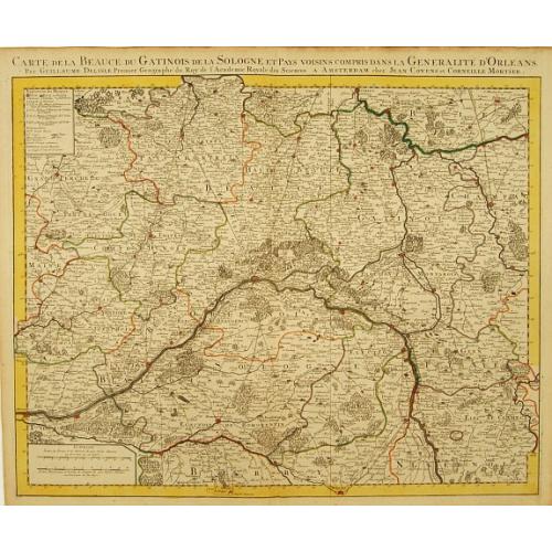 Old map image download for Carte de la Beauce du Gatinois de la Sologne et Pays Voisins. . .