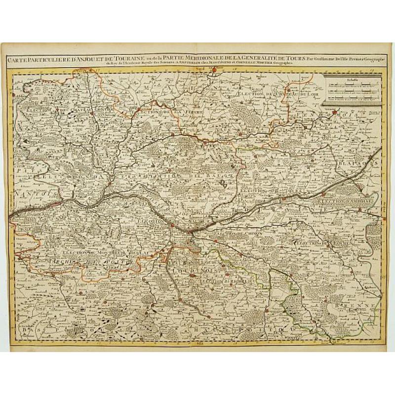 Cart Particuliere D'Anjou Et De Touraine ou de la Partie Meridionale De La Generalité De Tours.