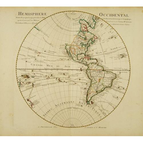 Old map image download for Hemisphere occidental Dresse en 1720..