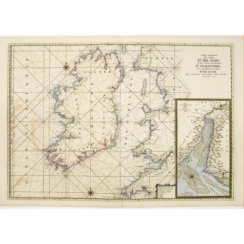 Old map image download for Carte Generale des Costes D'Irelande et des Costes..d'Angleterre avec une Partie de celles D'Ecosse..