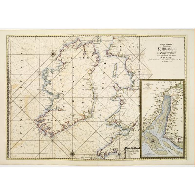 Carte Generale des Costes D'Irelande et des Costes..d'Angleterre avec une Partie de celles D'Ecosse..