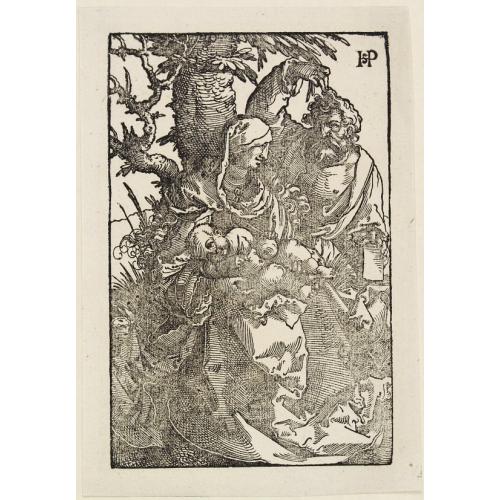 Woodcut showing the Holy Family.