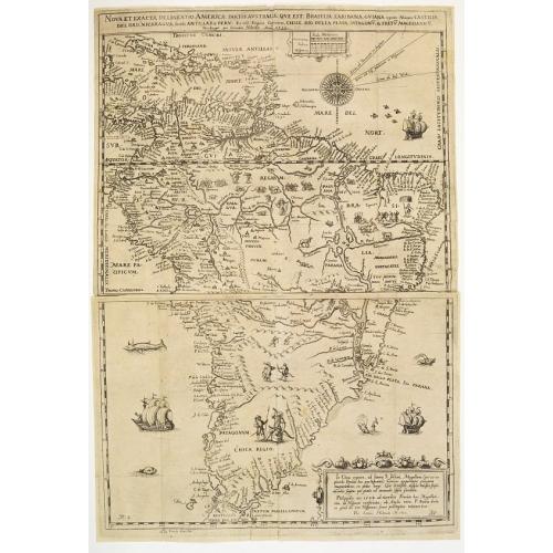 Old map image download for Nova et exacta delineatio Americae partis australis.. [2 maps]