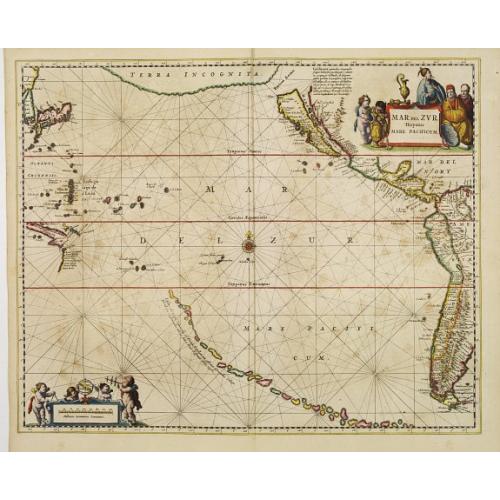 Old map image download for Mar del Zur, Hispanis Mare Pacificum.