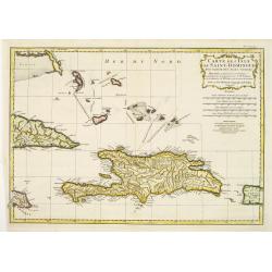 CARTE de SAINT-DOMINGUE avec partie des Isles voisines..