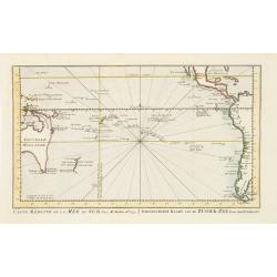 Carte réduite de la Mer du Sud.. Gereduceerde kaart van de Zuider-zee..