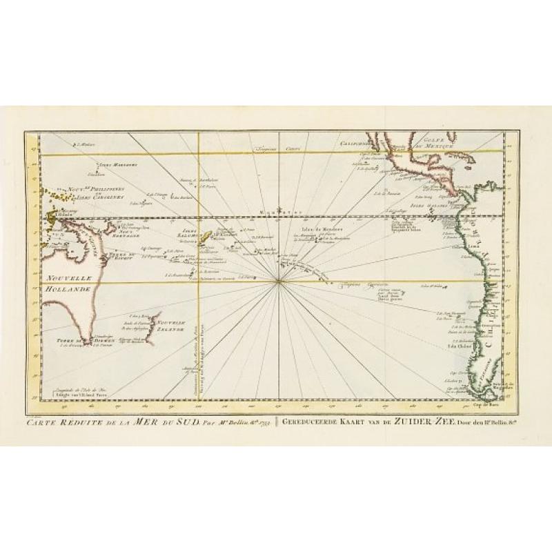 Carte réduite de la Mer du Sud.. Gereduceerde kaart van de Zuider-zee..