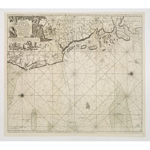 Old map image download for Paskaart vande West Kust van Jutland Van Busem tot aen 't Jutlandsche Riff.
