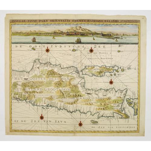 Old map image download for Insulae Iava Pars Orientalis Edente Hadriano Relando..