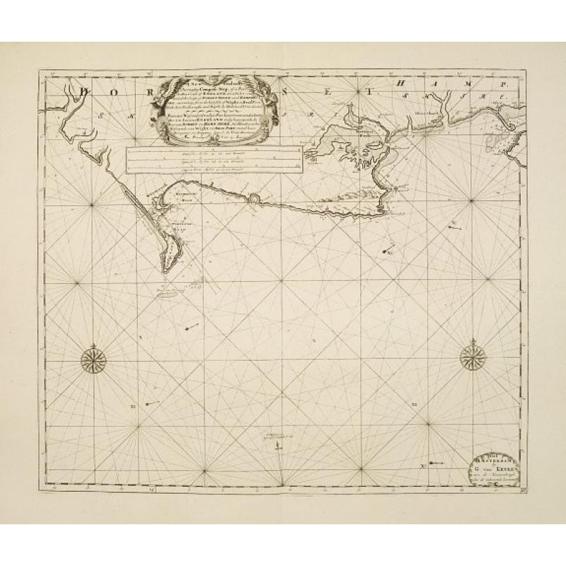 A new gradually encreasing compass-map, of a part the Sea Coasts of England .. Dorsetshire .. Hampshire ..