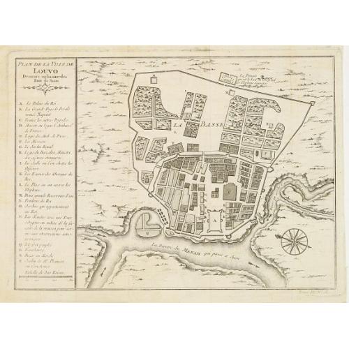 Old map image download for Plan de la ville de Louvo Demeure ordinaire des Rois de Siam.