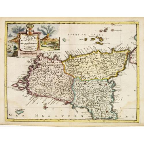 Old map image download for L'Isle de Sicile. Suivant les nouvelles observations?
