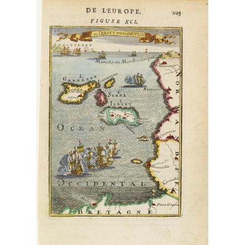 Old map image download for Is de Jersey et de Garnesey.