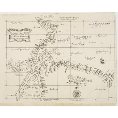 Old map image download for Carta Particolare dell? Rio d?Amazone con la costa sin al fiume Maranhan