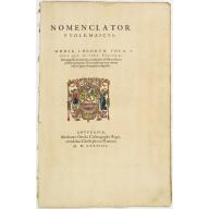 Old, Antique map image download for Titlepage: Nomenclator Ptolemaicus..