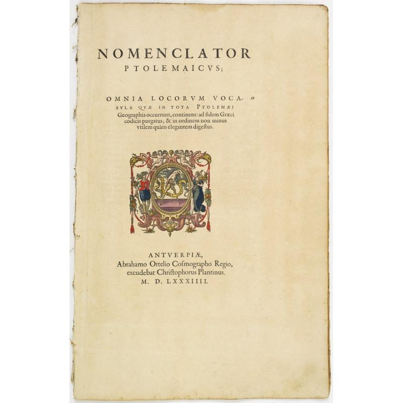 Titlepage: Nomenclator Ptolemaicus..