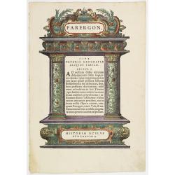 Titlepage: Parergon, in quo Veteris geographiae aliquot tabulae.