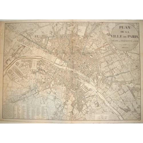 Old map image download for PLAN DE LA VILLE DE PARIS, DIDIE ET PRESENTE AU ROI