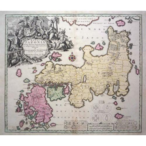 Old map image download for Regni Japoniae Nova Mappa Geographica, ex indigenarum observationibus delineata ab Engelberto Kaempfero?.