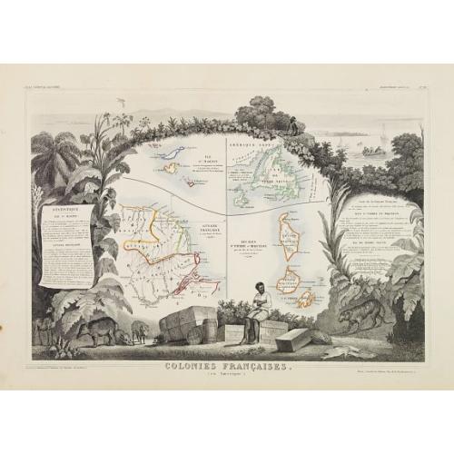 Old map image download for Colonies Françaises (en Amérique.)