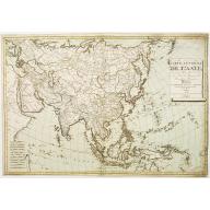 Old map image download for Carte générale de Asie, ou se trouvent le Découvertes des Isles, de Bougainville, surville et Dampierre..