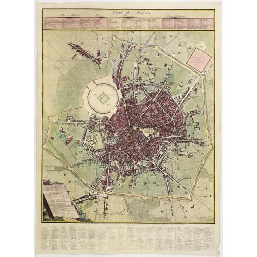 Old map image download for Pianta della citta di Milano.