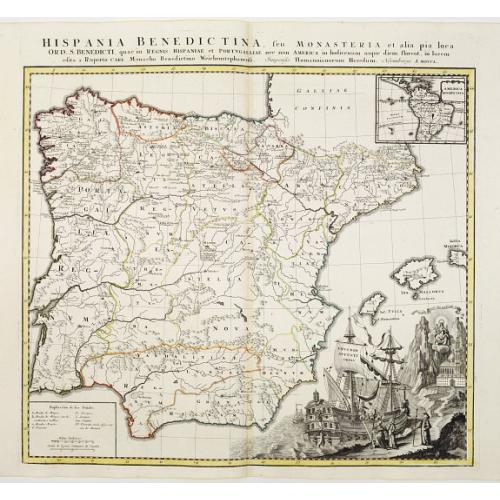 Old map image download for Hispania Benedictina, seu Monasteria et alia pia loca Ord. S. Benedicti ..