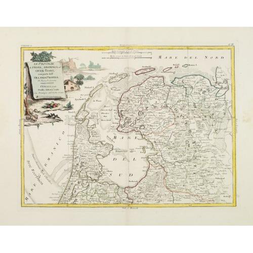 Old map image download for La provincie di Frisia, Groninga ed Over-Yssel con parte dell' Ollanda propria..