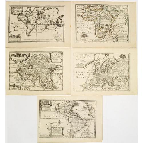 Old map image download for Set of world and 4 continents.