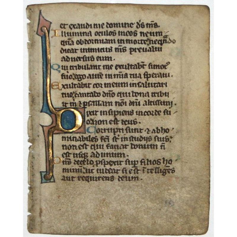 Leaf on vellum from a manuscript Breviary.