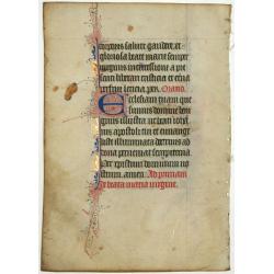 Leaf on vellum from a manuscript Book of Hours.